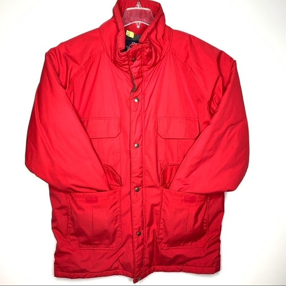 VTG Woolrich Thinsulate Wool Lined Weather Resistant Ski Coat Size L Red WPL USA - Picture 4 of 15